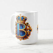 Koninklijk Blauwe Letter B Monogram Koffiemok (Voorkant links)