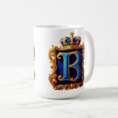 Koninklijk Blauwe Letter B Monogram Koffiemok (Voorkant rechts)