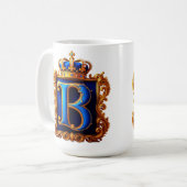 Koninklijk Blauwe Letter B Monogram Koffiemok (Voorkant links)