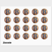 Koninklijk Blauwe Letter B Monogram Ronde Sticker (Vel)