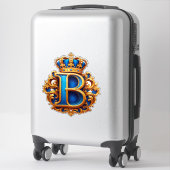 Koninklijk Blauwe Letter B Monogram Sticker (Koffer)