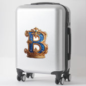 Koninklijk Blauwe Letter B Monogram Sticker (Koffer)