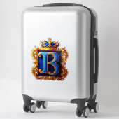 Koninklijk Blauwe Letter B Monogram Sticker (Koffer)