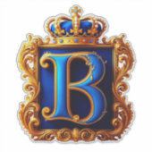 Koninklijk Blauwe Letter B Monogram Sticker (Voorkant)