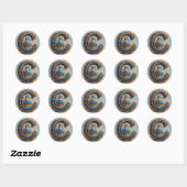 Koninklijk Blauwe Letter C Monogram Ronde Sticker (Vel)