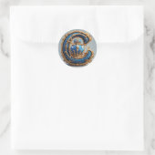 Koninklijk Blauwe Letter C Monogram Ronde Sticker (Tas)