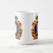 Koninklijk Blauwe Letter D Monogram Koffiemok (Center)