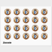Koninklijk Blauwe Letter E Monogram Ronde Sticker (Vel)
