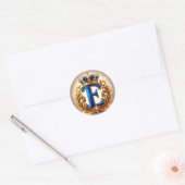 Koninklijk Blauwe Letter E Monogram Ronde Sticker (Envelop)