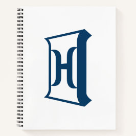Koninklijk Blauwe Letter H Elegante Initiële Monog Notitieboek