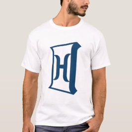 Koninklijk Blauwe Letter H Elegante Initiële Monog T-shirt