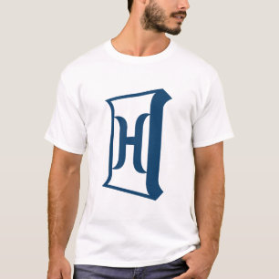 Koninklijk Blauwe Letter H Elegante Initiële Monog T-shirt