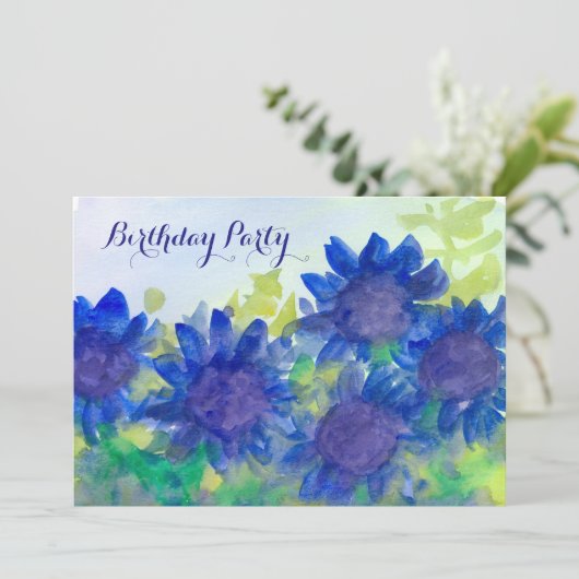 Koninklijk blauwe madeliefjes 80ste verjaardagsfee kaart (Staand voorkant)