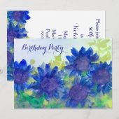 Koninklijk blauwe madeliefjes 80ste verjaardagsfee kaart (Voorkant / Achterkant)