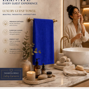 Koninklijk blauwe minimalistische luxe gast handdo servet