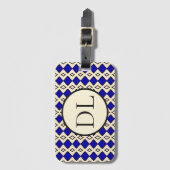 Koninklijk Blauwe Monogram Bagagelabel (Voorkant (verticaal))