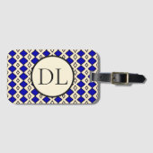 Koninklijk Blauwe Monogram Bagagelabel (Voorkant (horizontaal))