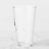Koninklijk Blauwe Monogram Huwelijk Glas (Links)