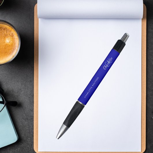 Koninklijk blauwe monogram naam script pen