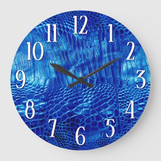 Koninklijk Blauwe Nep Leer Grote Klok (Voorkant)