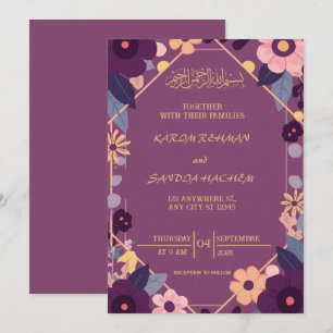 Koninklijk Blauwe Nikah Islamitische Moslim Trouwu Kaart