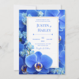 Koninklijk Blauwe Orchidee Moderne Tropische Bruil Kaart
