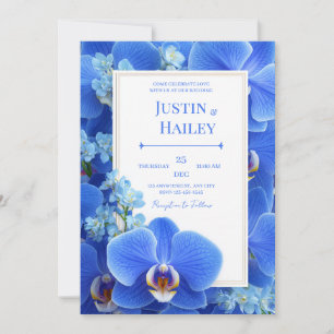 Koninklijk Blauwe Orchidee Moderne Tropische Bruil Kaart