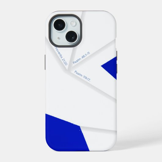 KONINKLIJK BLAUWE ORIGAMI iPhone 15 CASE (Achterkant)