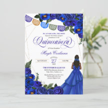 Koninklijk blauwe Papel Picado Quinceañera 15e ver