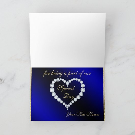 Koninklijk Blauwe Pauw Bedankkaart (Binnen)