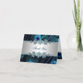 Koninklijk Blauwe Pauw Dank Je Bedankkaart (Voorkant)