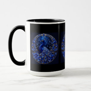 Koninklijk Blauwe Pauw Kristal Glamour Mok