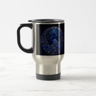 Koninklijk Blauwe Pauw Kristal Glamour Reisbeker