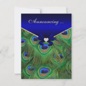 Koninklijk Blauwe Pauw Verlovingsaankondiging Aankondiging (Voorkant)