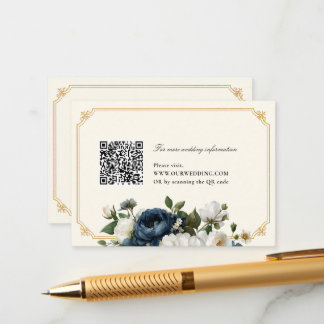 Koninklijk Blauwe Pioen Trouw met Gouden Frame WEB Informatiekaartje