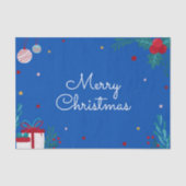 Koninklijk Blauwe Prettig Kerstfeest Tissuepapier (Voorkant)