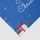 Koninklijk Blauwe Prettig Kerstfeest Tissuepapier (Detail)