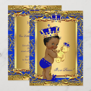 Koninklijk blauwe prins kroon baby shower beer etn kaart