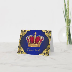 Koninklijk Blauwe Prins Kroon Bedankkaartjes Bedankkaart
