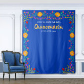 Koninklijk Blauwe Quinceanera Fotocabine Achtergro Wandkleed