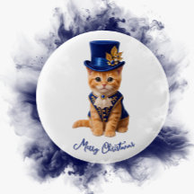 Koninklijk blauwe roos kitten vrolijk kerstfeest k