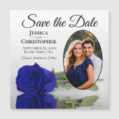 Koninklijk Blauwe Roos Trouw Save The Date Foto Ma (Voorkant)