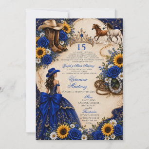 Koninklijk Blauwe Roos Zonnebloem Westerse Quincea Kaart