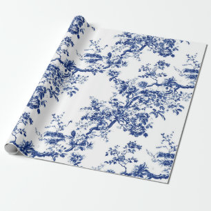 Koninklijk blauwe rozen tak toile cadeaupapier