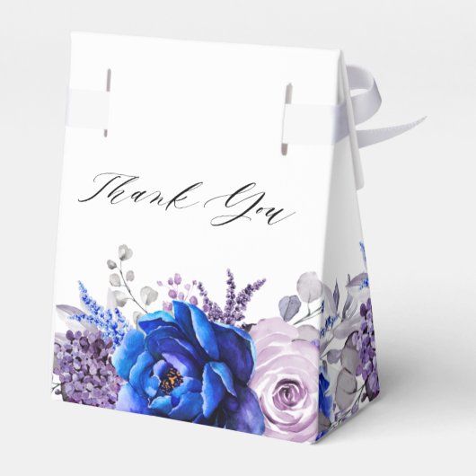 Koninklijk Blauwe Sering Paarse Bruidsdouche Dank  Bedankdoosjes (Achterkant)