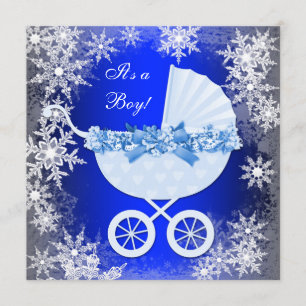Koninklijk Blauwe Sneeuwvlok Winter Wonderland Bab Kaart