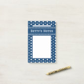 Koninklijk Blauwe Stippen Post-it® Notes (Op bureau)