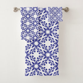 Koninklijk Blauwe Tralie Bad Handdoek
