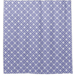 Koninklijk Blauwe Tralie Douchegordijn