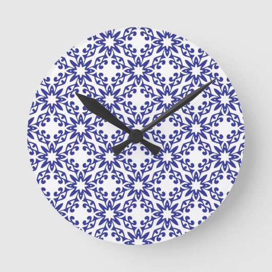 Koninklijk Blauwe Tralies Ronde Klok (Voorkant)